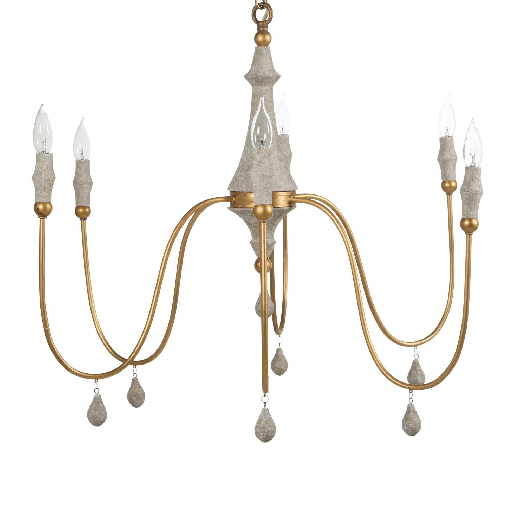 Arcad Vintage Industrial Wooden Metal Chandelier - Lamp Copper