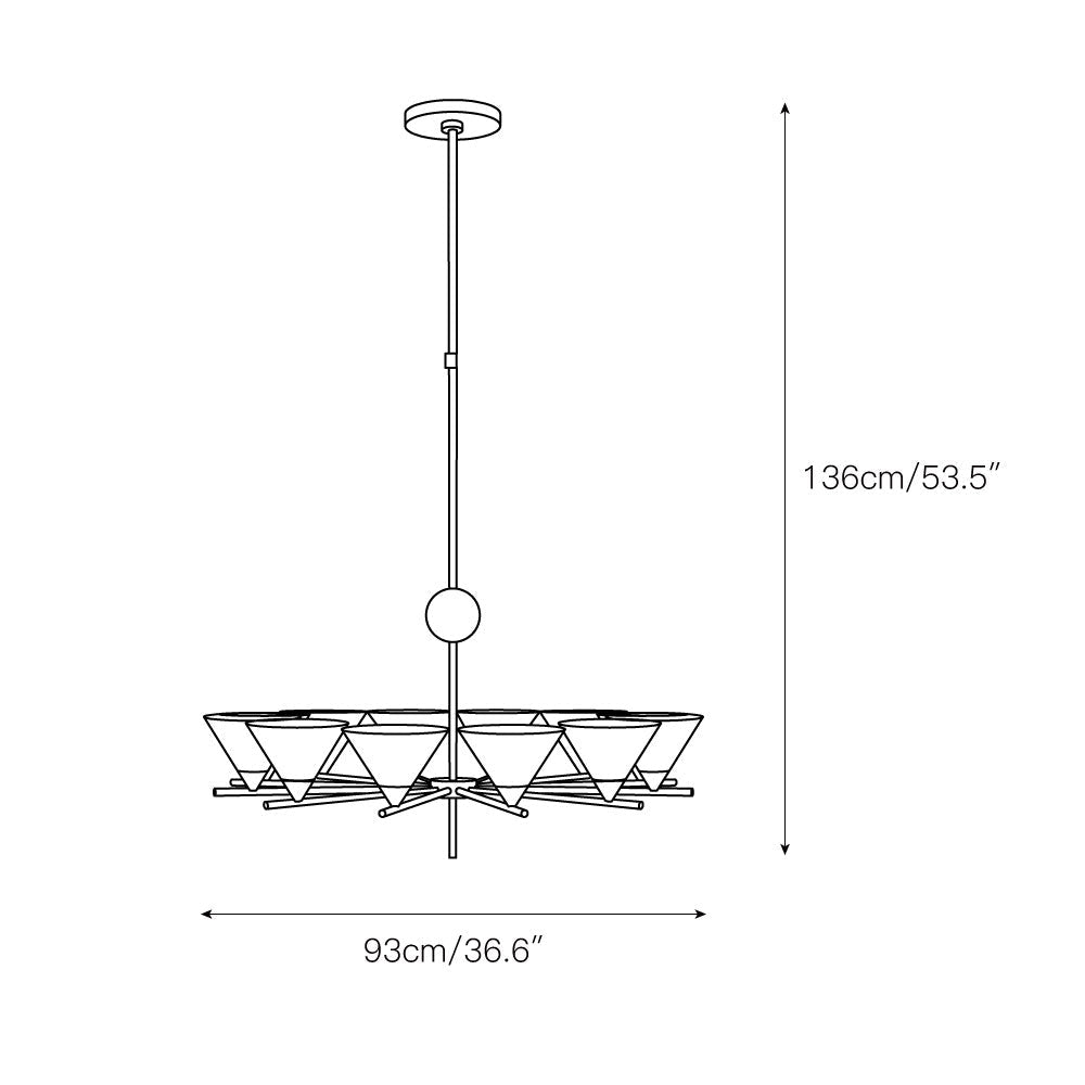 Bloom Large Vintage Marble Metal Chandelier - Lamp Copper