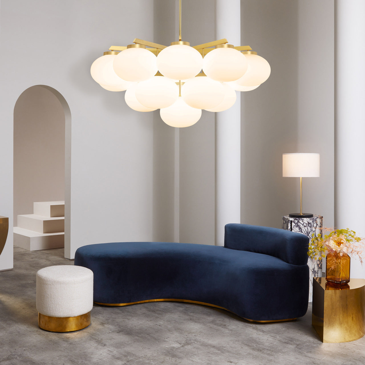 Edge Premium Elegance Brass Metal Glass Chandelier - Lamp Copper