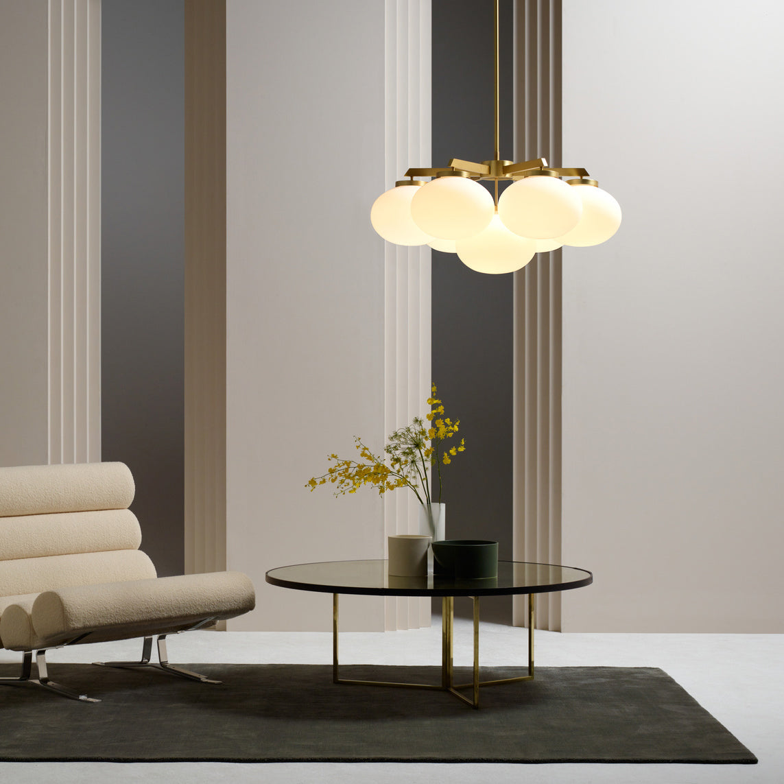 Edge Premium Elegance Brass Metal Glass Chandelier - Lamp Copper