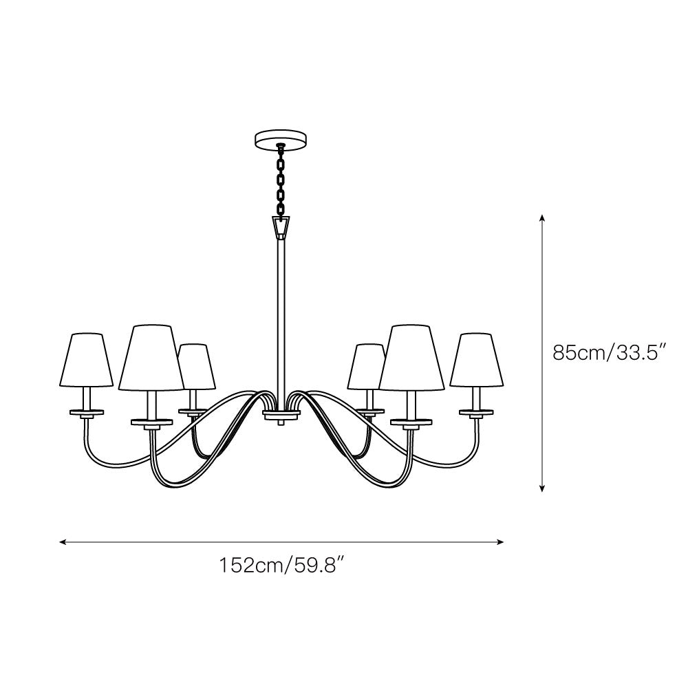 Flux Vintage Industrial Brass Metal Fabric Chandelier - Lamp Copper