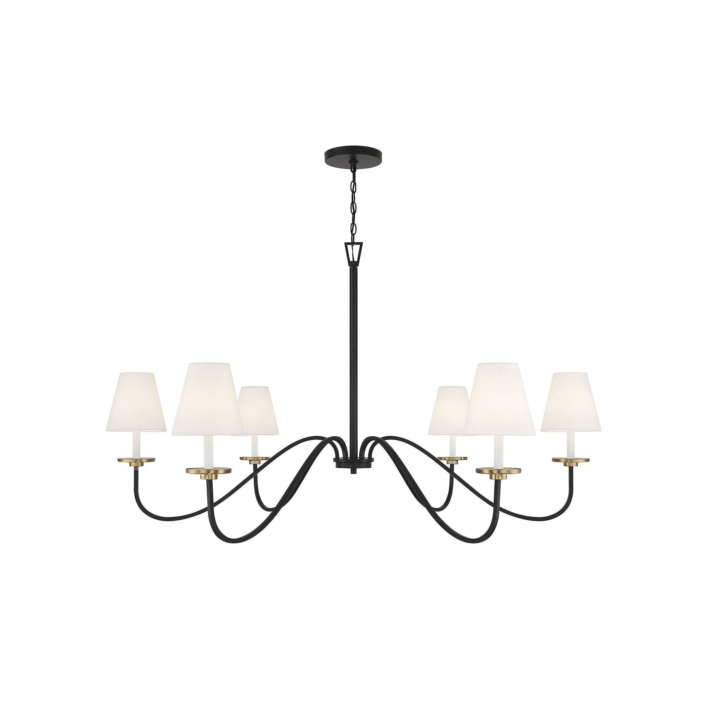 Flux Vintage Industrial Brass Metal Fabric Chandelier - Lamp Copper