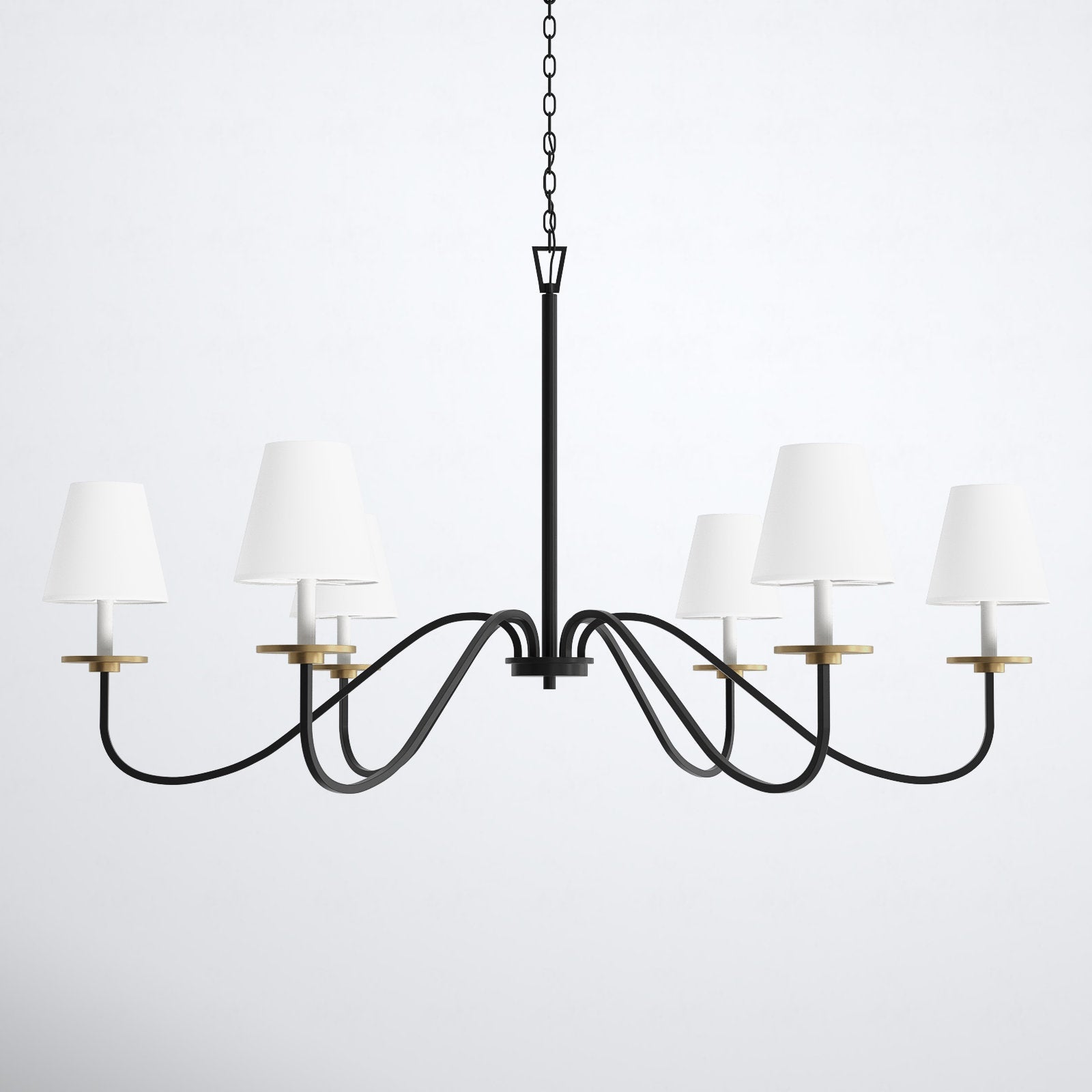 Flux Vintage Industrial Brass Metal Fabric Chandelier - Lamp Copper
