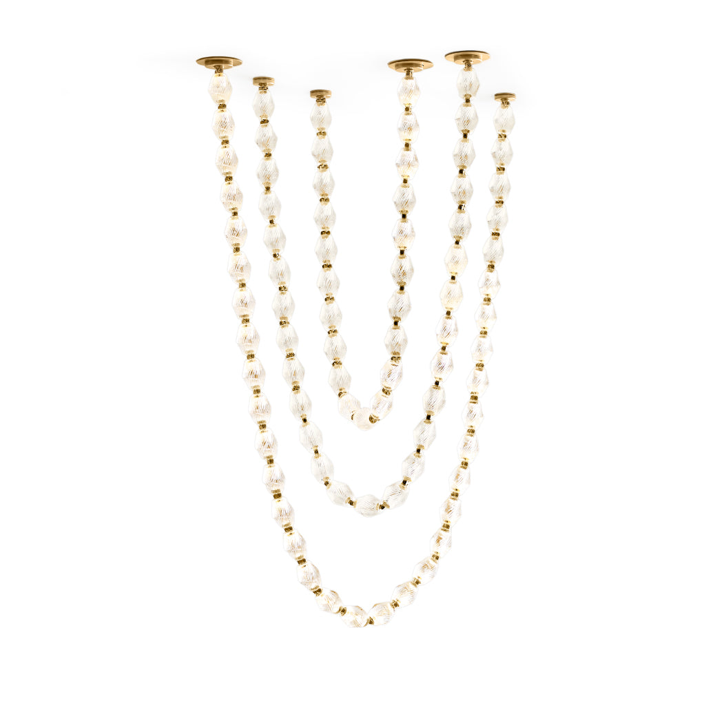 Karma Modern Minimalist Metal Glass Chandelier - Lamp Copper