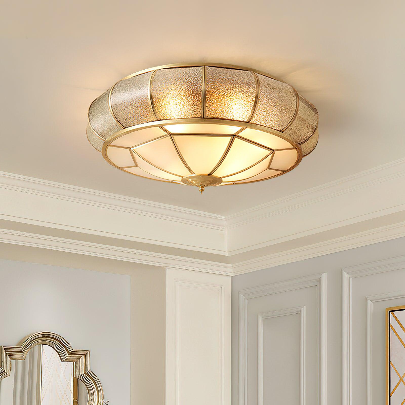 Colonial Glass Drum Ceiling Light - Blowlighting
