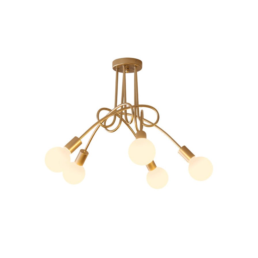 Oasis Art Unique Sputnik Metal Glass Ceiling Lamp - Lamp Copper