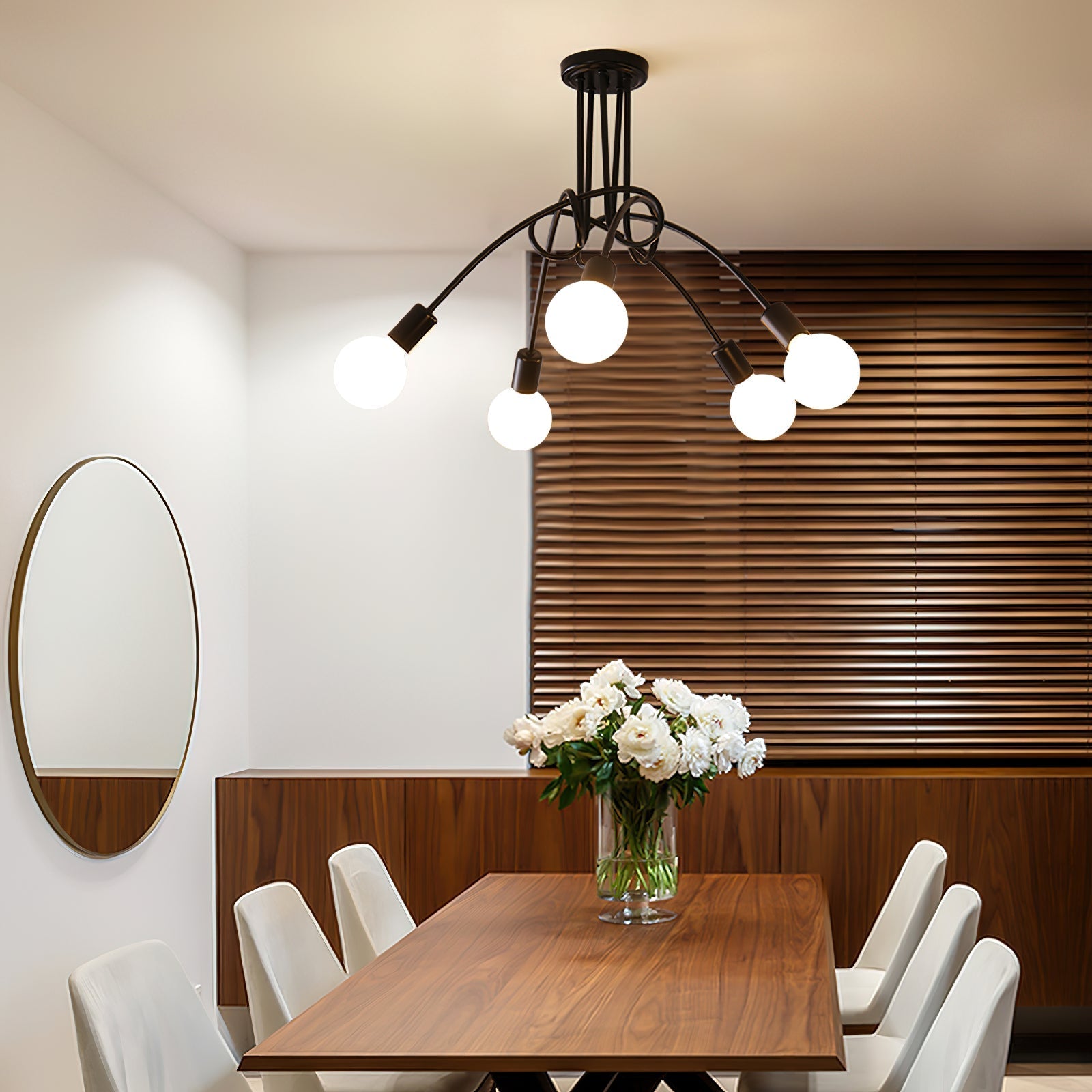 Oasis Art Unique Sputnik Metal Glass Ceiling Lamp - Lamp Copper