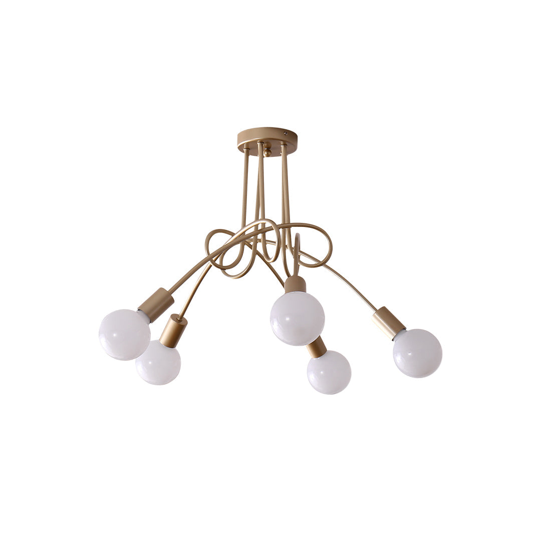 Oasis Art Unique Sputnik Metal Glass Ceiling Lamp - Lamp Copper