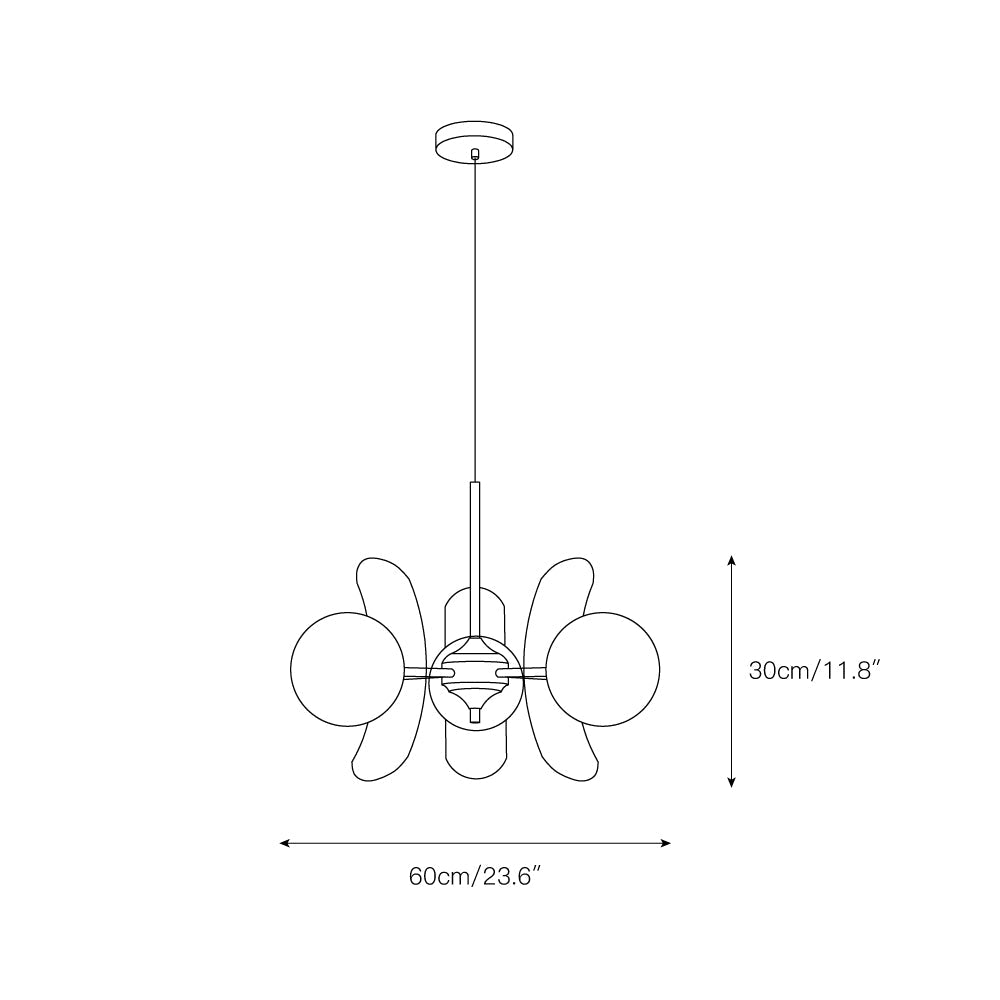 Prism Creativity Sputnik Orange Glass Acrylic Chandelier - Lamp Copper