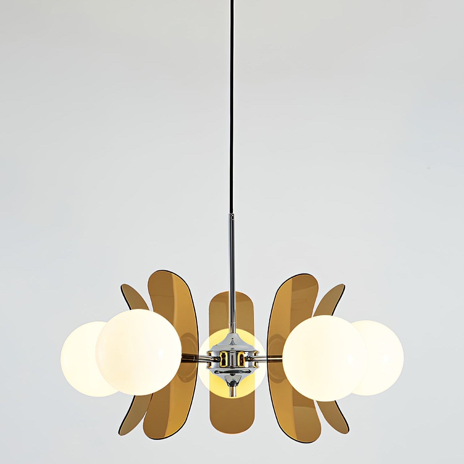 Prism Creativity Sputnik Orange Glass Acrylic Chandelier - Lamp Copper