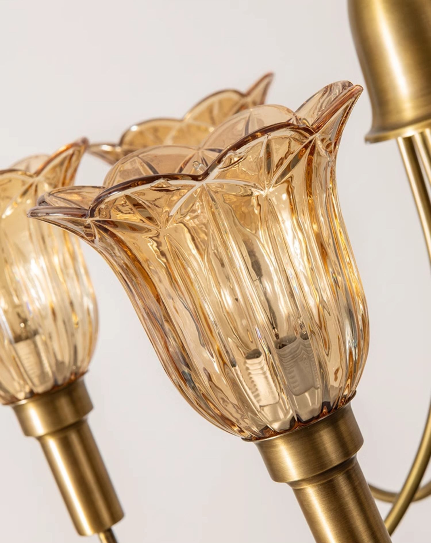 Tempo Vintage Art Deco Metal Brass Chandelier - Lamp Copper