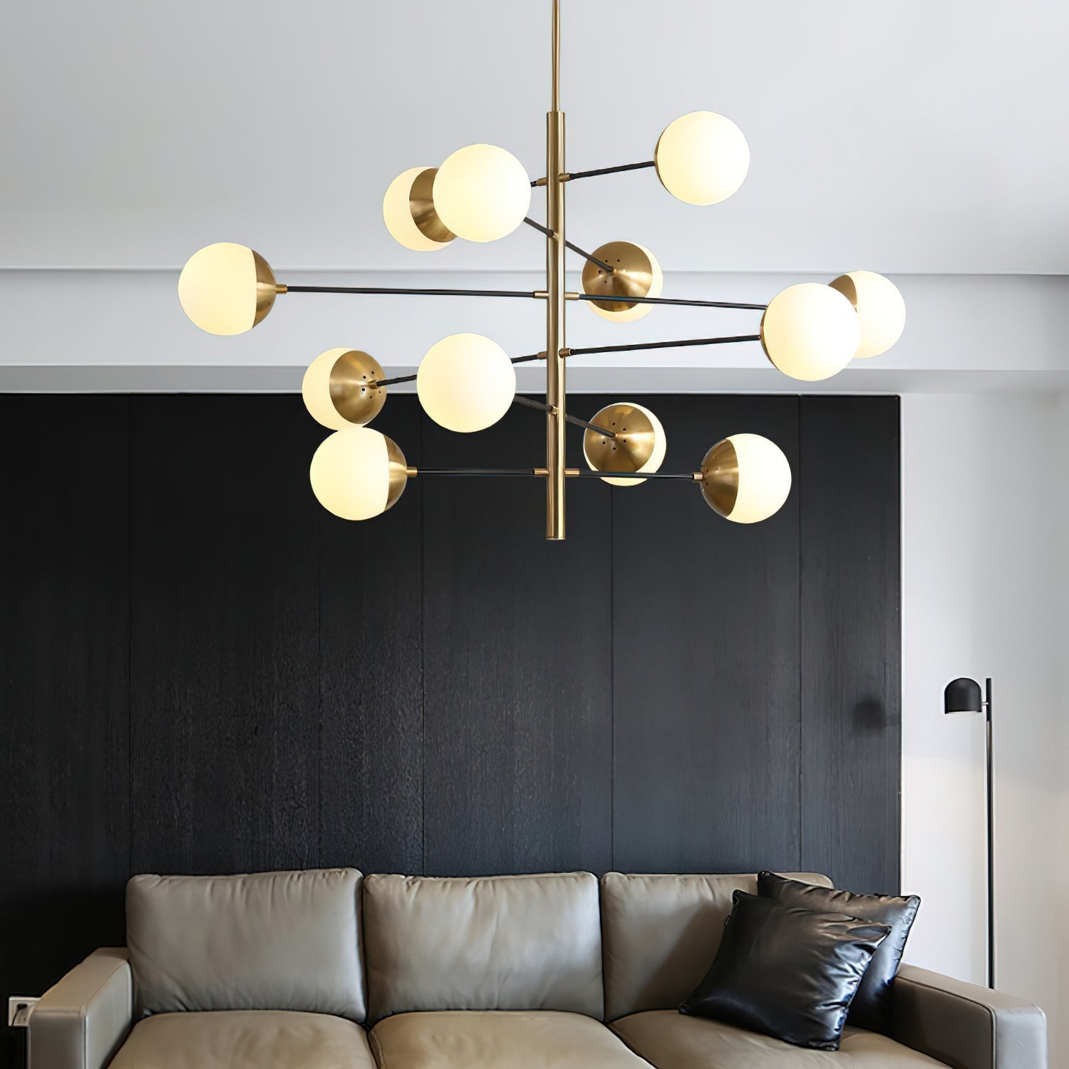 Ultra Modern Minimalist Brass Metal Glass Chandelier - Lamp Copper