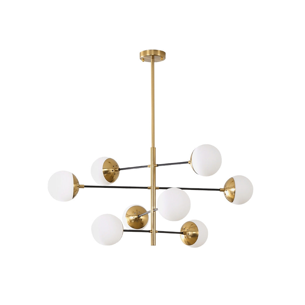 Ultra Modern Minimalist Brass Metal Glass Chandelier - Lamp Copper