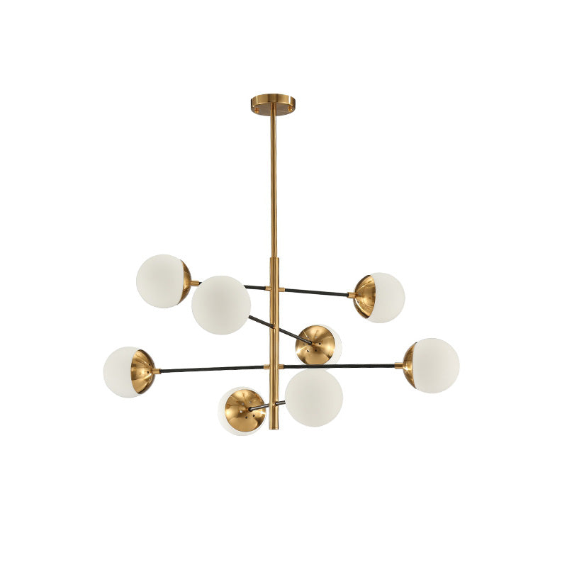Ultra Modern Minimalist Brass Metal Glass Chandelier - Lamp Copper