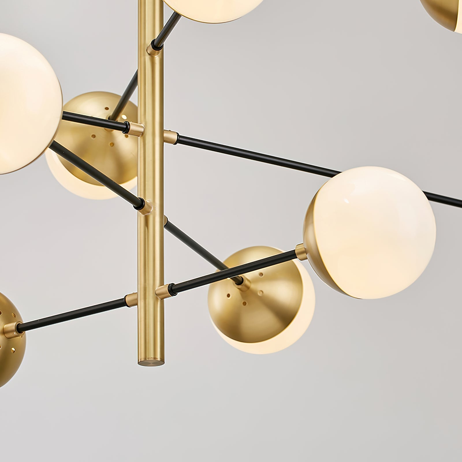 Ultra Modern Minimalist Brass Metal Glass Chandelier - Lamp Copper