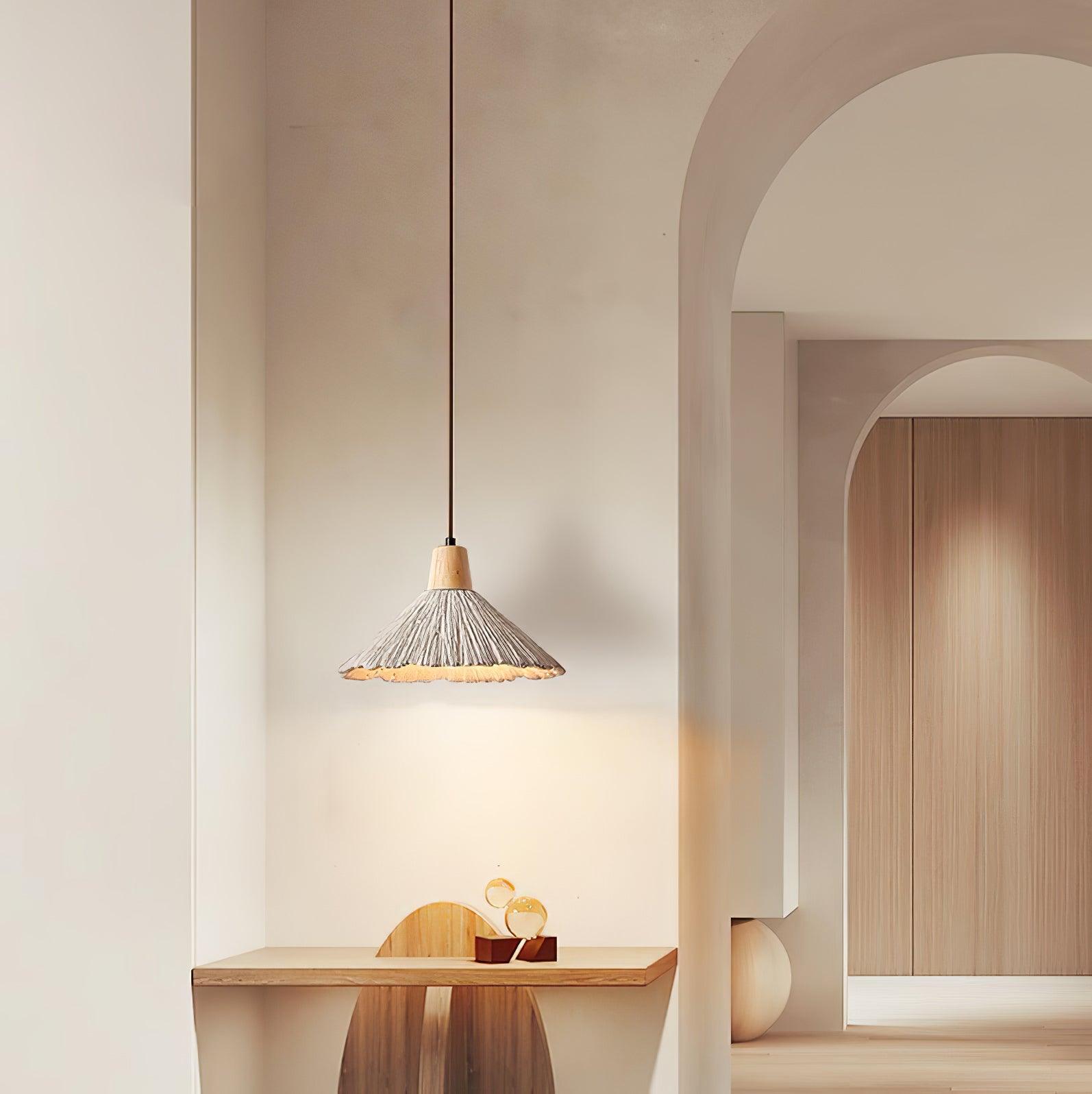 Concrete Pleated Pendant Lamp - Blowlighting
