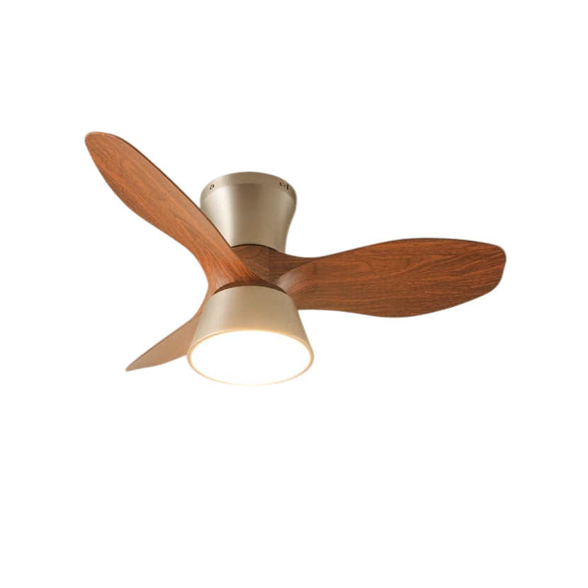 Zanorir Modern Minimalist Natural Wooden Acrylic Ceiling Fan Light - Lamp Copper