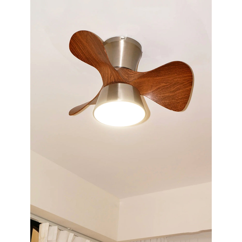Zanorir Modern Minimalist Natural Wooden Acrylic Ceiling Fan Light - Lamp Copper