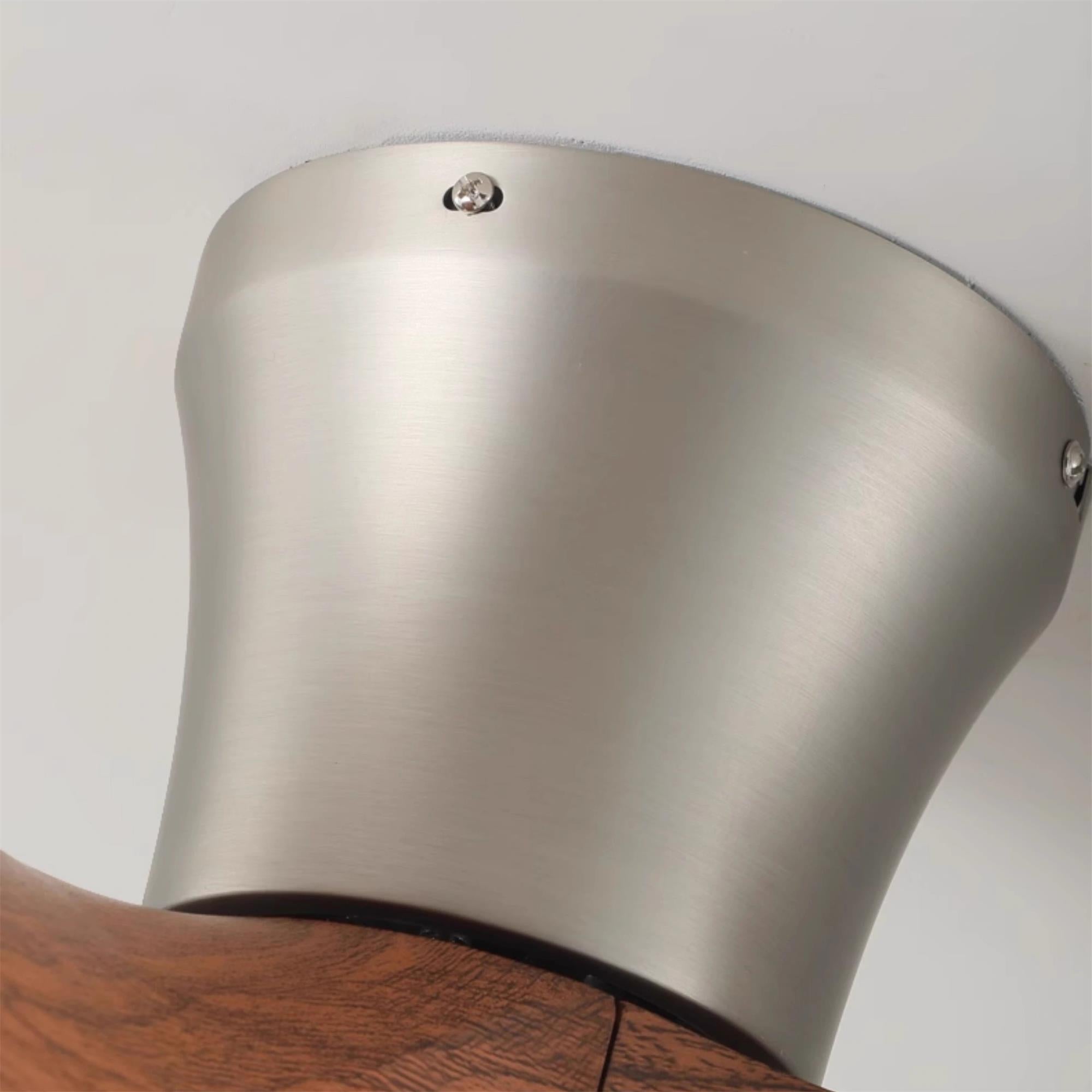 Zanorir Modern Minimalist Natural Wooden Acrylic Ceiling Fan Light - Lamp Copper