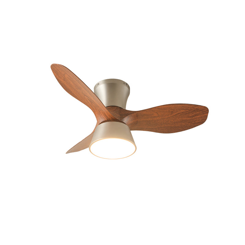 Zanorir Modern Minimalist Natural Wooden Acrylic Ceiling Fan Light - Lamp Copper