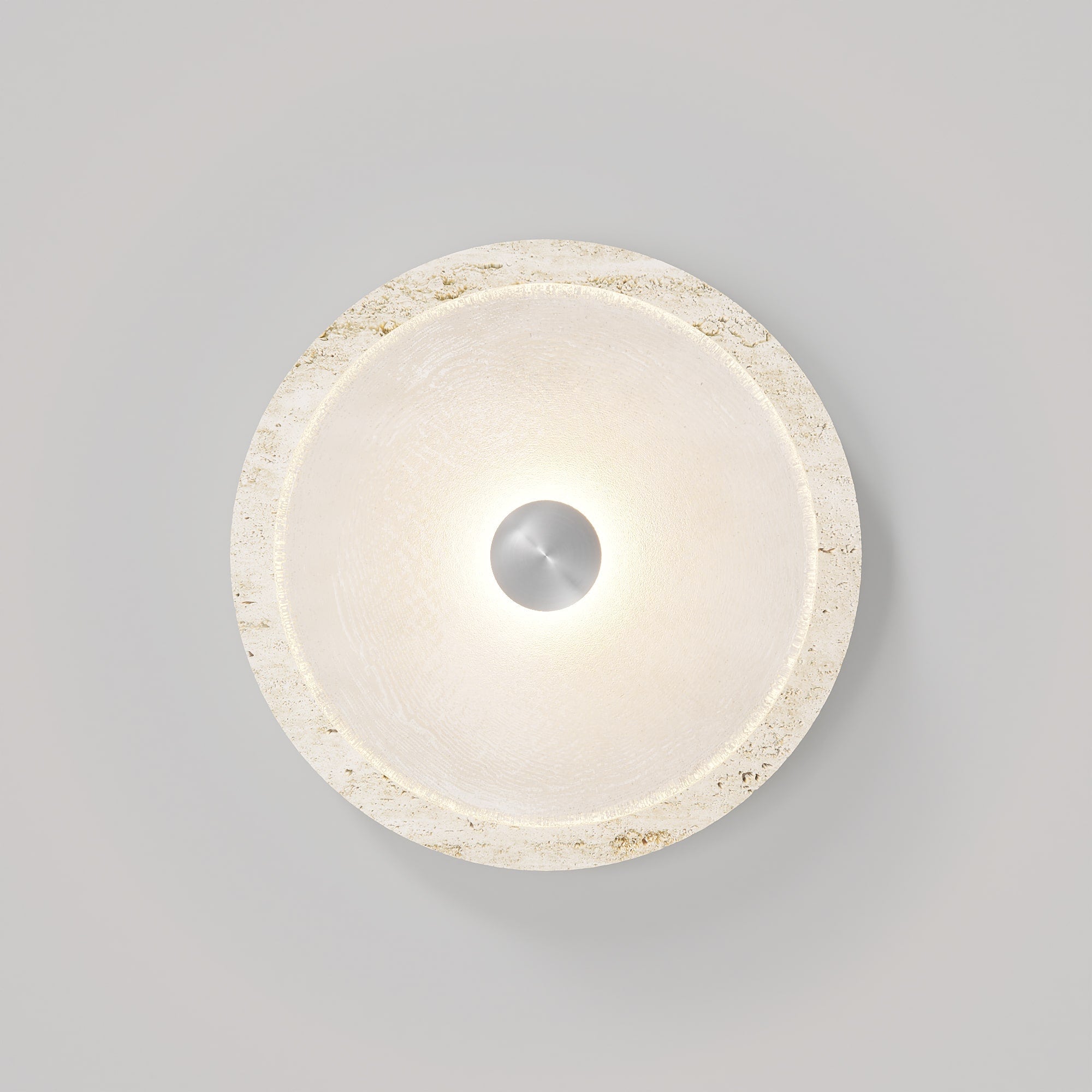 Ether Modern Minimalist Silver Metal Travertine Wall Lamp - Lamp Copper