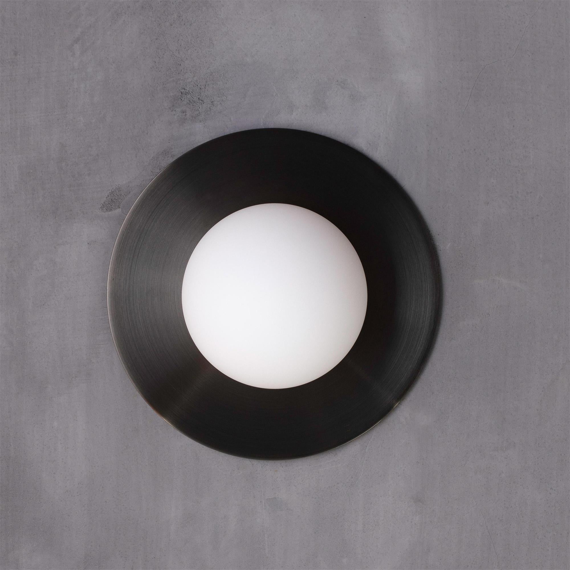Haze Modern Minimalist Round Metal Glass Wall Lamp - Lamp Copper