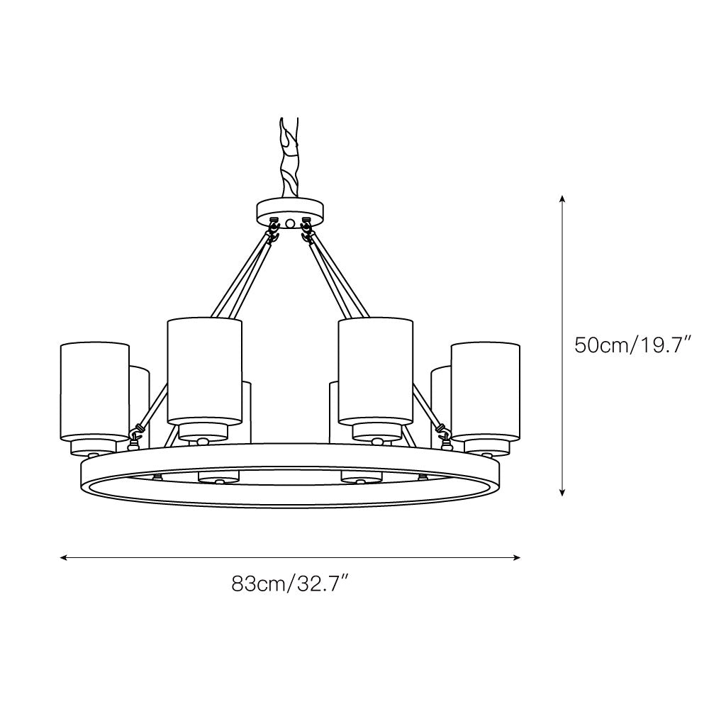 Illume Postmodern Luxury Brass Metal Glass Chandelier - Lamp Copper