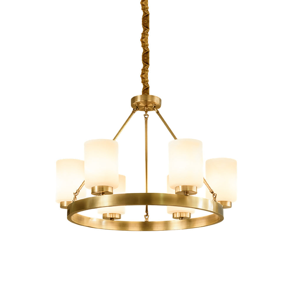 Illume Postmodern Luxury Brass Metal Glass Chandelier - Lamp Copper