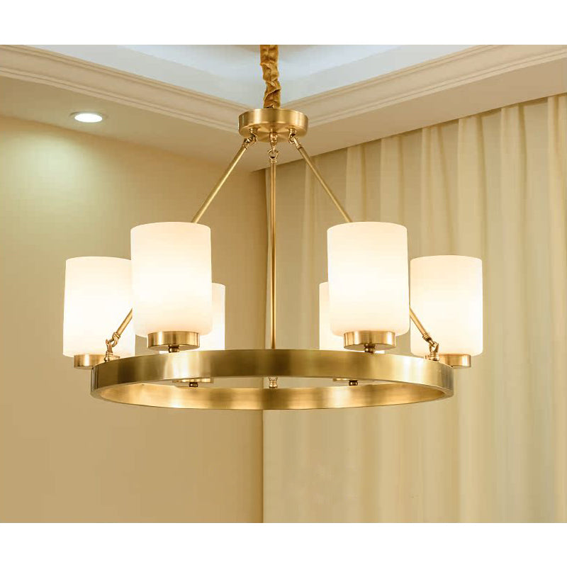 Illume Postmodern Luxury Brass Metal Glass Chandelier - Lamp Copper