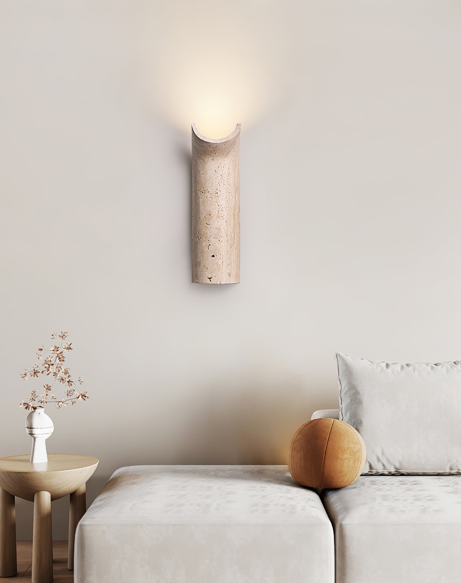 Lycoris Travertine Tapered Wall Light - Letslighting