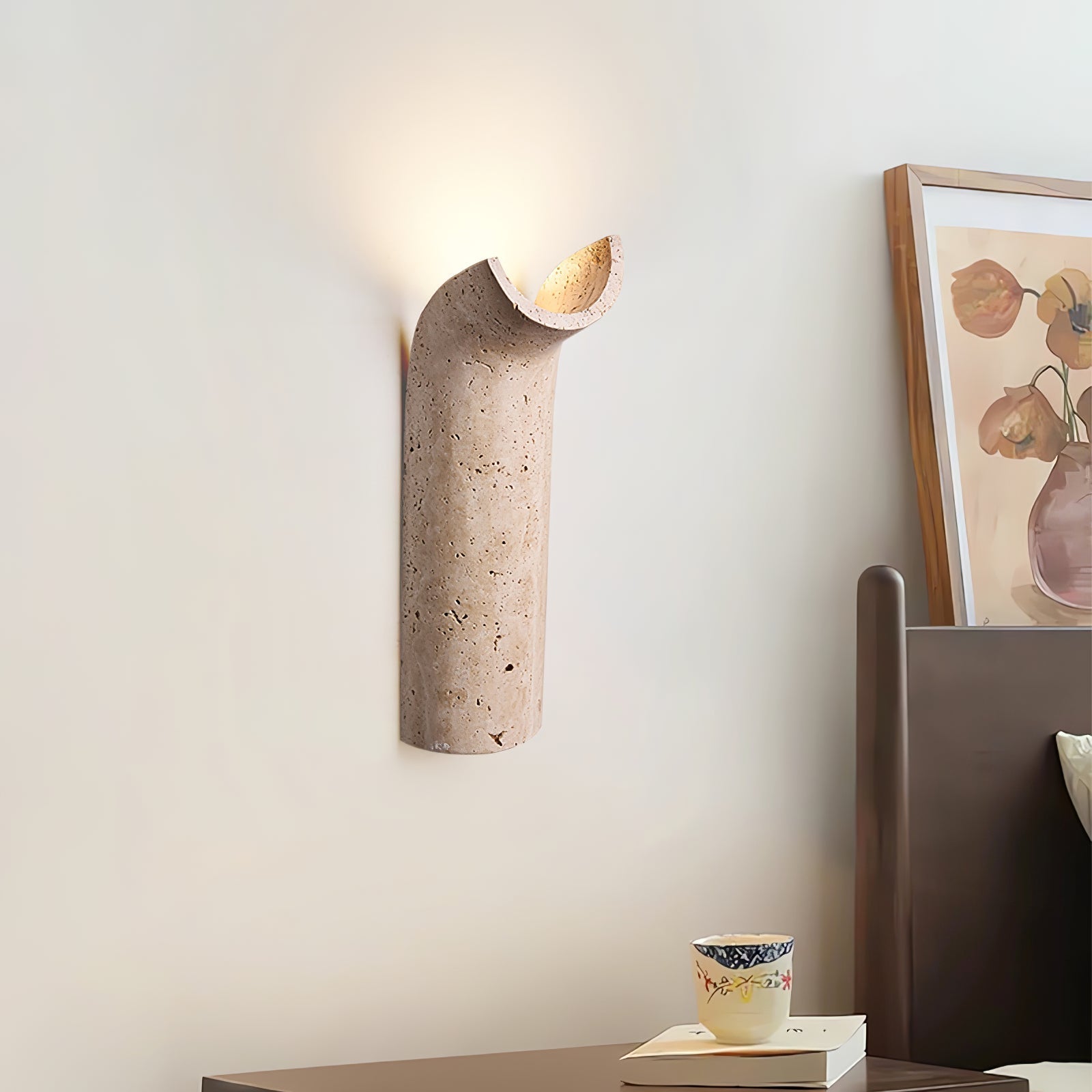 Lycoris Travertine Tapered Wall Light - Letslighting