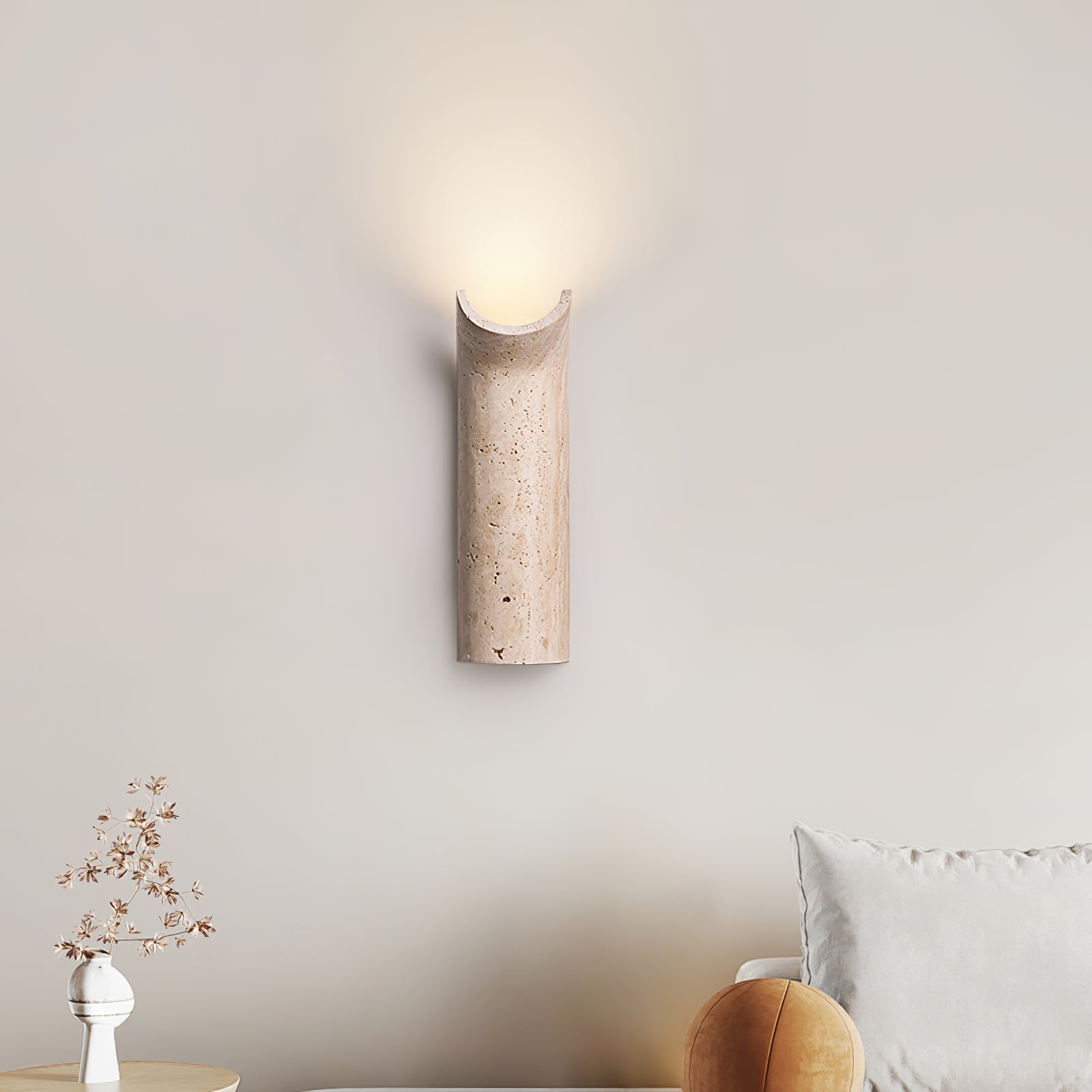 Lycoris Travertine Tapered Wall Light - Letslighting