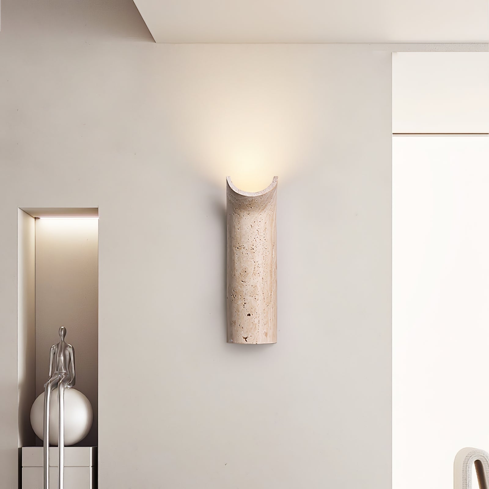 Lycoris Travertine Tapered Wall Light - Letslighting