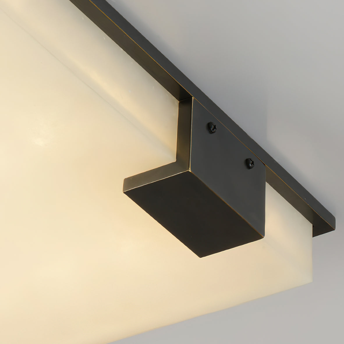 Muse Modern Minimalist Alabaster Flush Mount Ceiling Light - Lamp Copper