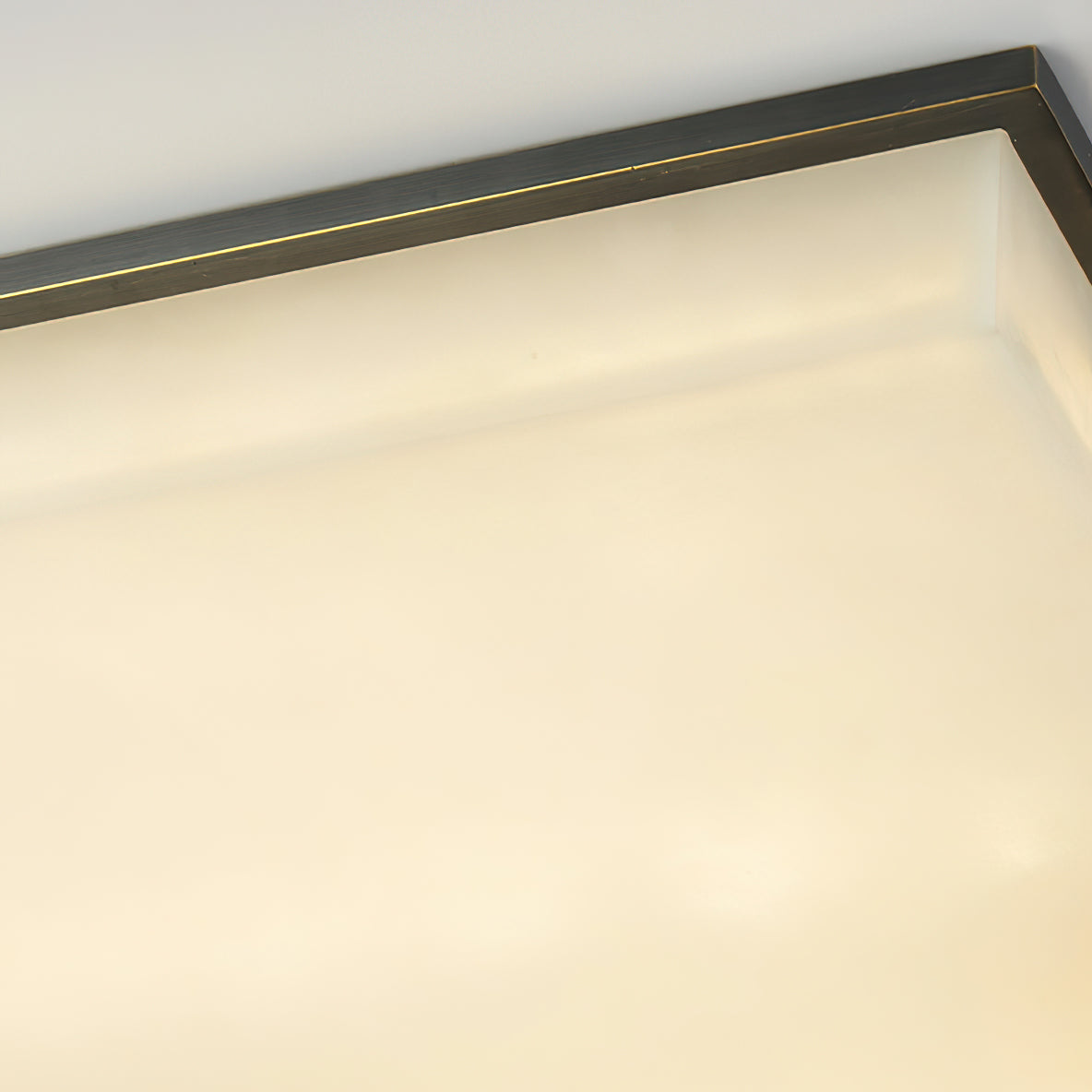 Muse Modern Minimalist Alabaster Flush Mount Ceiling Light - Lamp Copper