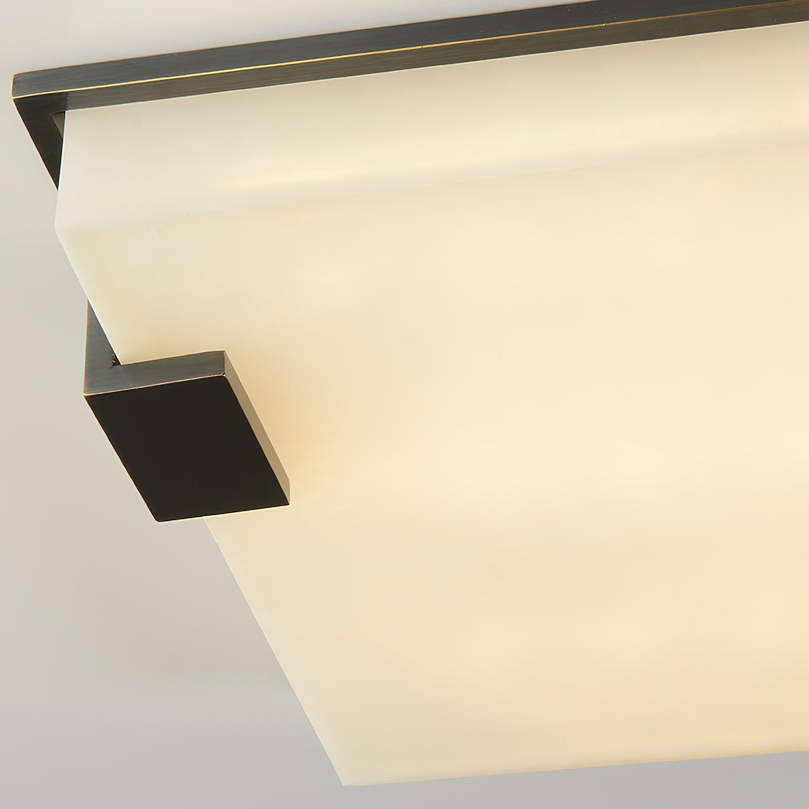 Muse Modern Minimalist Alabaster Flush Mount Ceiling Light - Lamp Copper