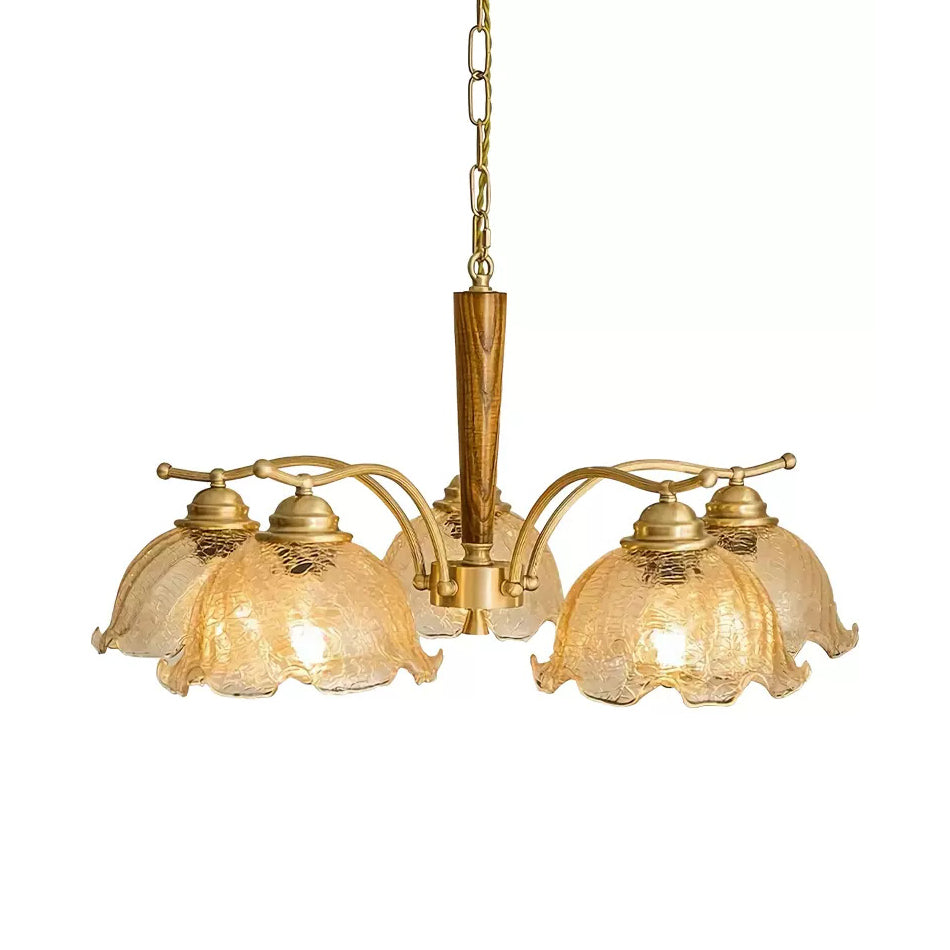 Ogle Individual Creativity Flower Metal Glass Chandelier - Lamp Copper