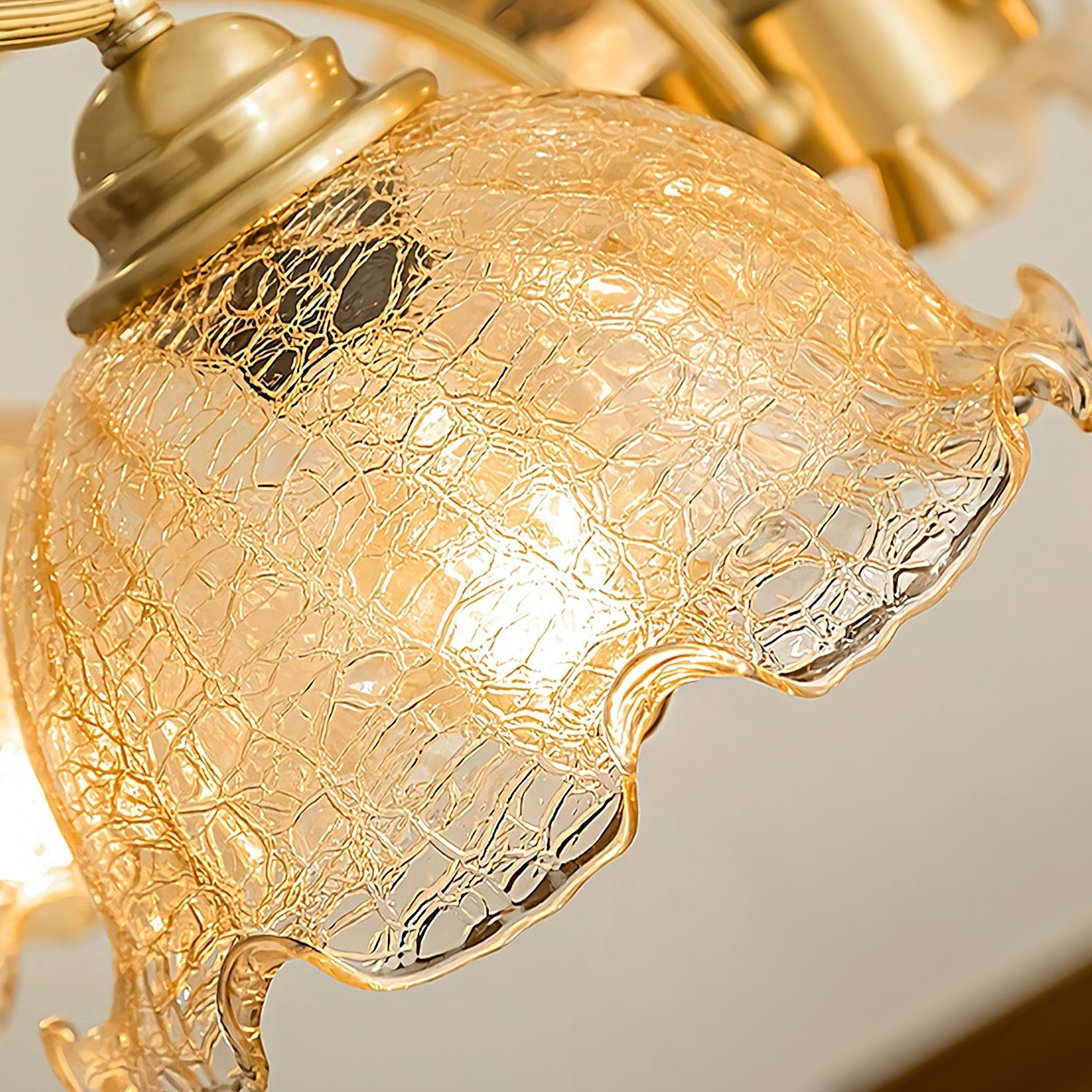 Ogle Individual Creativity Flower Metal Glass Chandelier - Lamp Copper