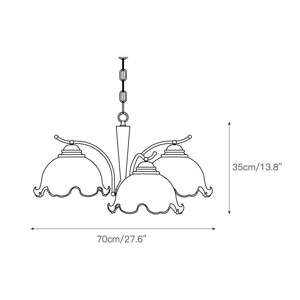 Ogle Individual Creativity Flower Metal Glass Chandelier - Lamp Copper