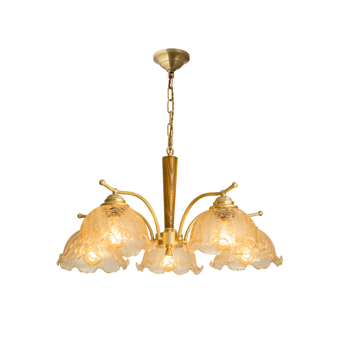 Ogle Individual Creativity Flower Metal Glass Chandelier - Lamp Copper