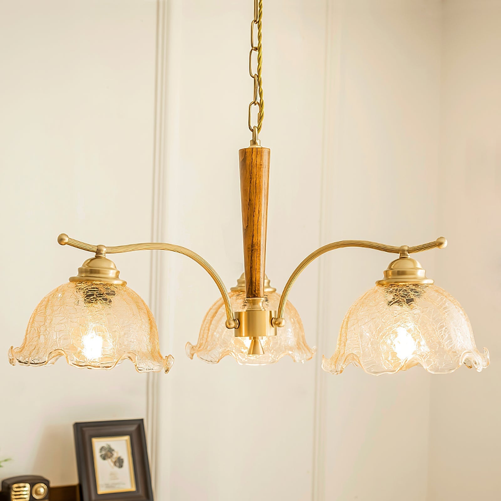 Ogle Individual Creativity Flower Metal Glass Chandelier - Lamp Copper