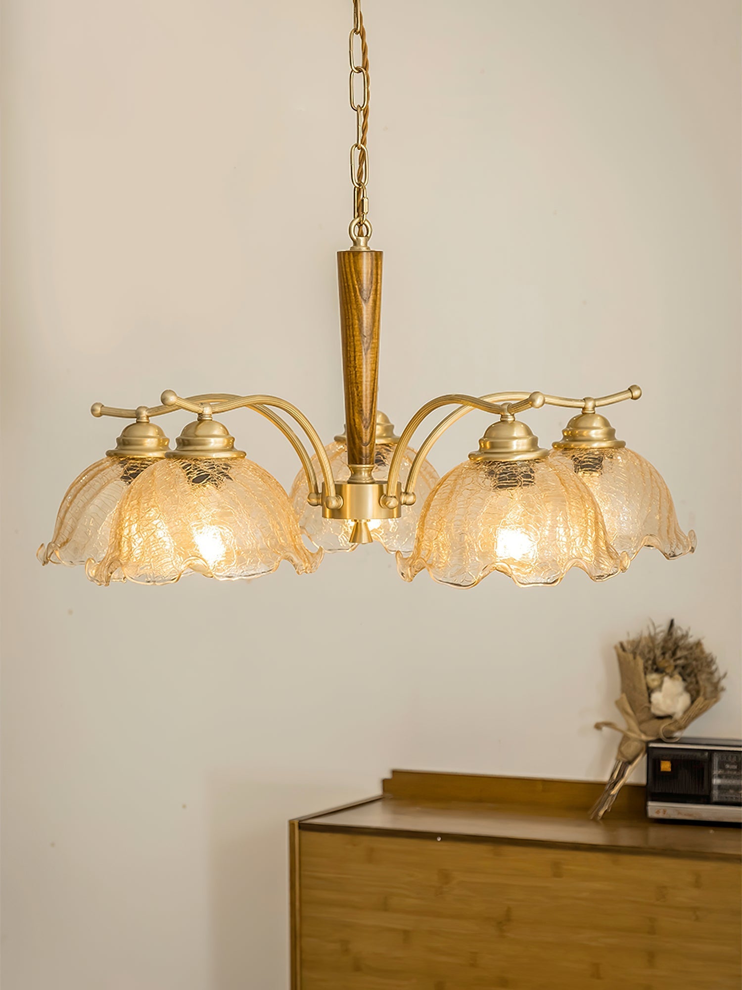 Ogle Individual Creativity Flower Metal Glass Chandelier - Lamp Copper