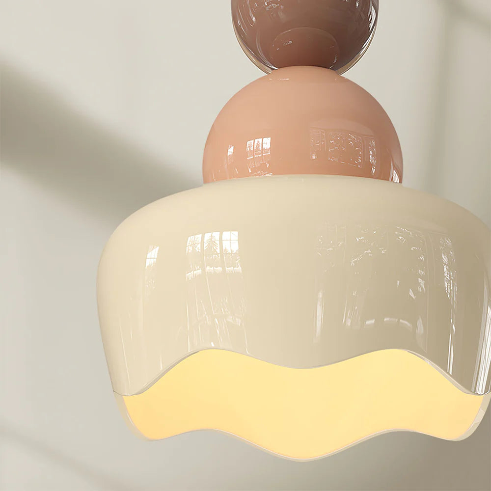 Valentina Poupée Sunny Rain LED Suspension Crème Résine Chambre à coucher