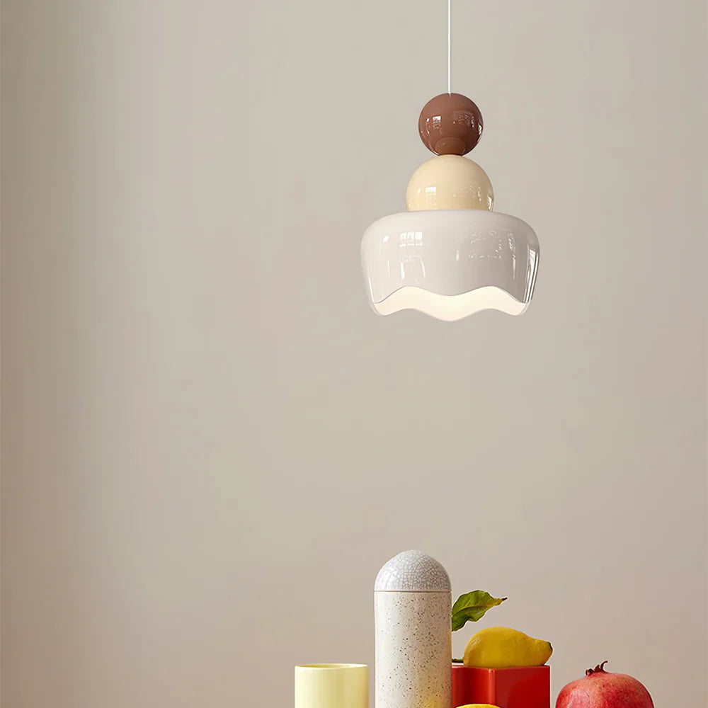 Valentina Poupée Sunny Rain LED Suspension Crème Résine Chambre à coucher