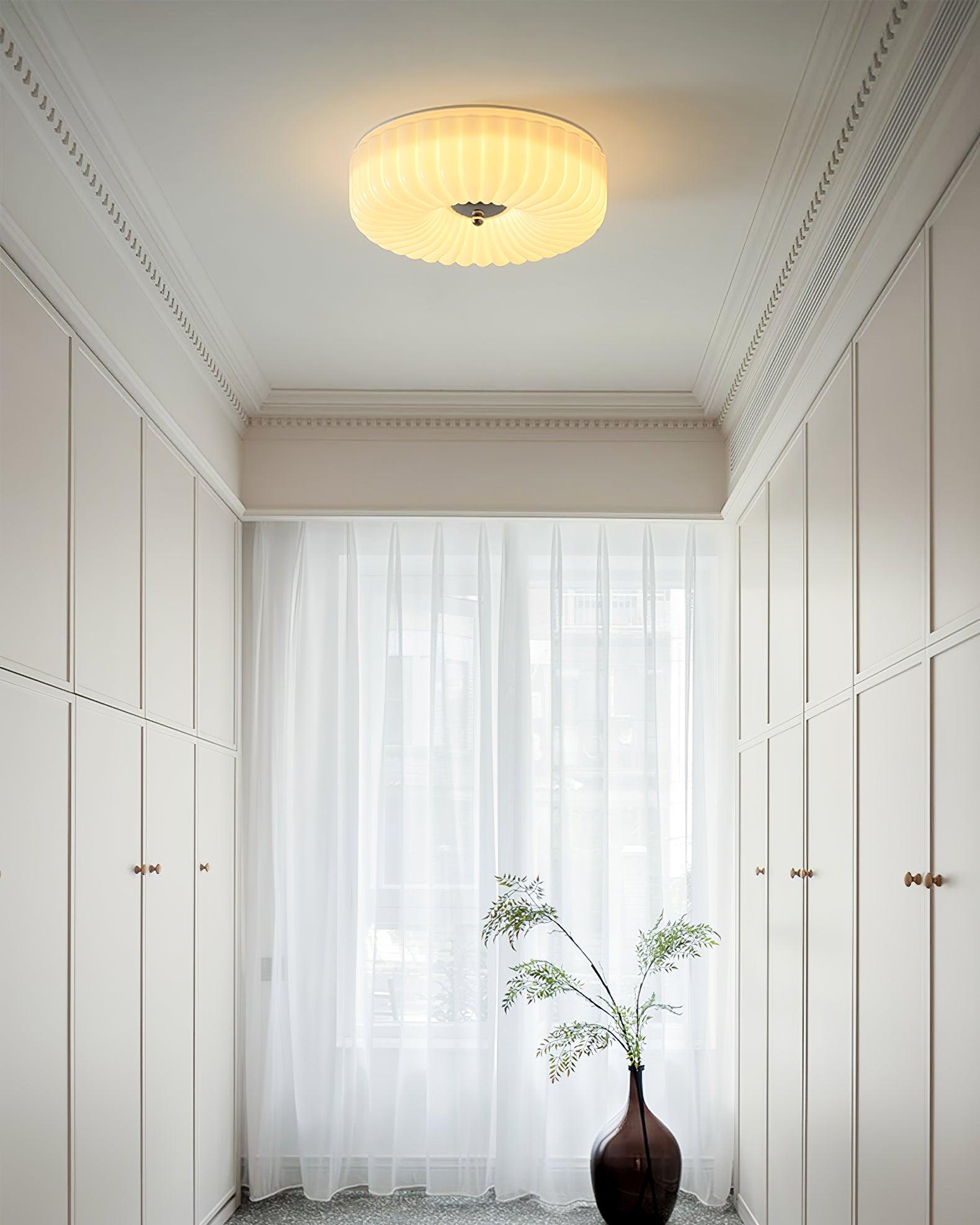 Mivone Cream Glass Flush Mount Ceiling Light - Letslighting