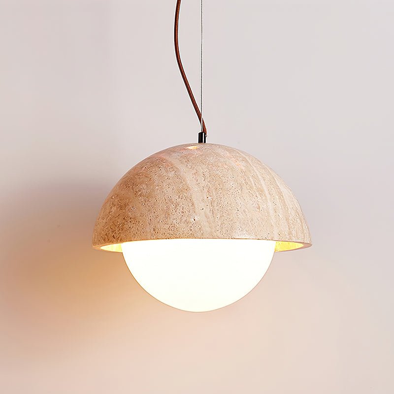 Avdoraris Dome-Shaped Travertine Pendant Light - Letslighting