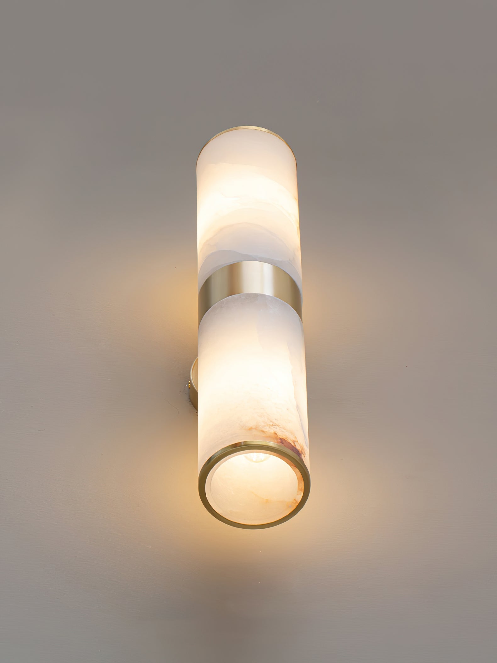 Sway Modern Minimalist Vanity Alabaster Sconce Wall Lamp - Lamp Copper