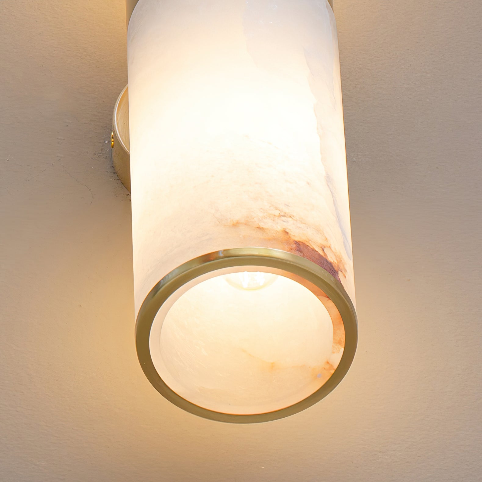Sway Modern Minimalist Vanity Alabaster Sconce Wall Lamp - Lamp Copper