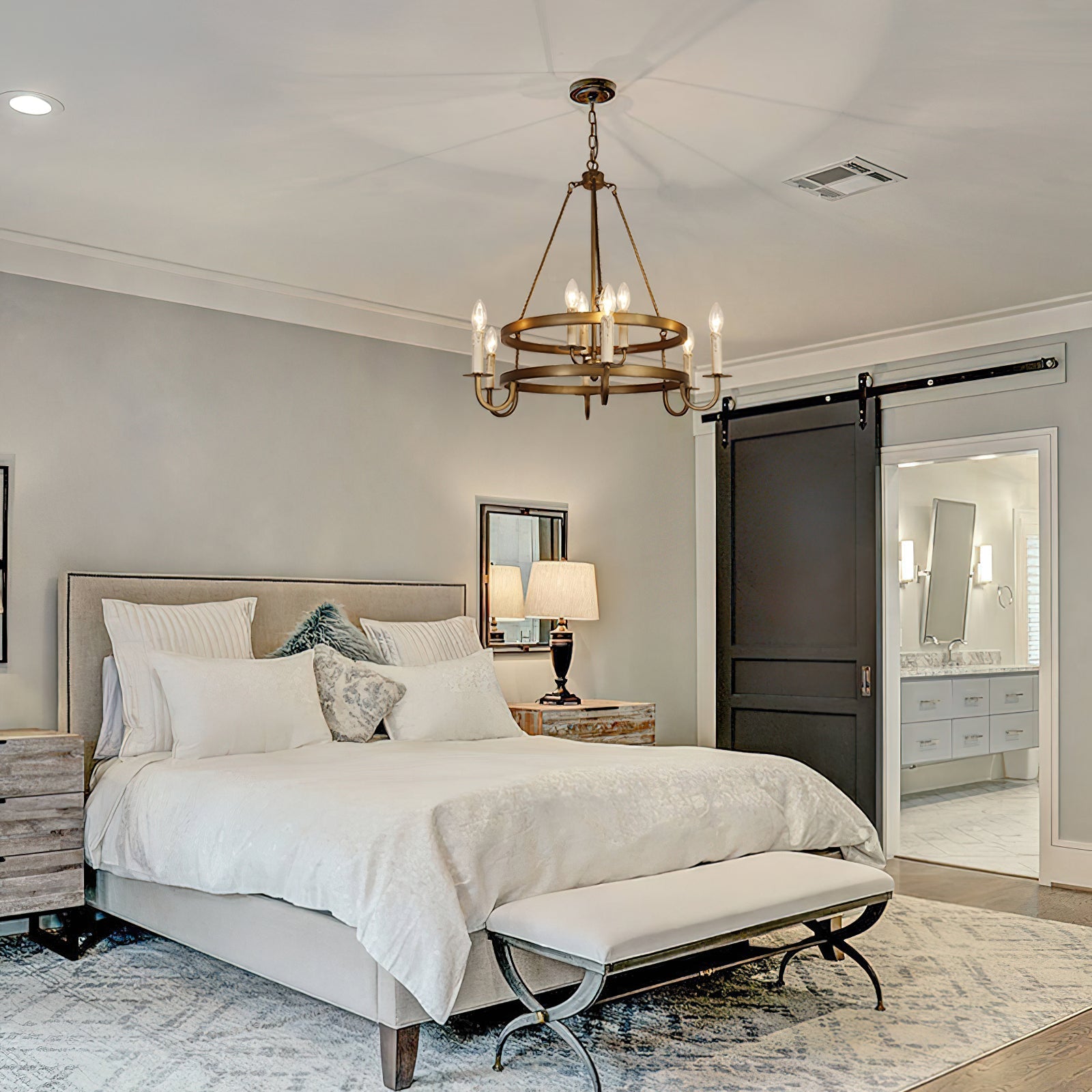 Woven Classic Wagon Wheel Plastic Chandelier - Lamp Copper