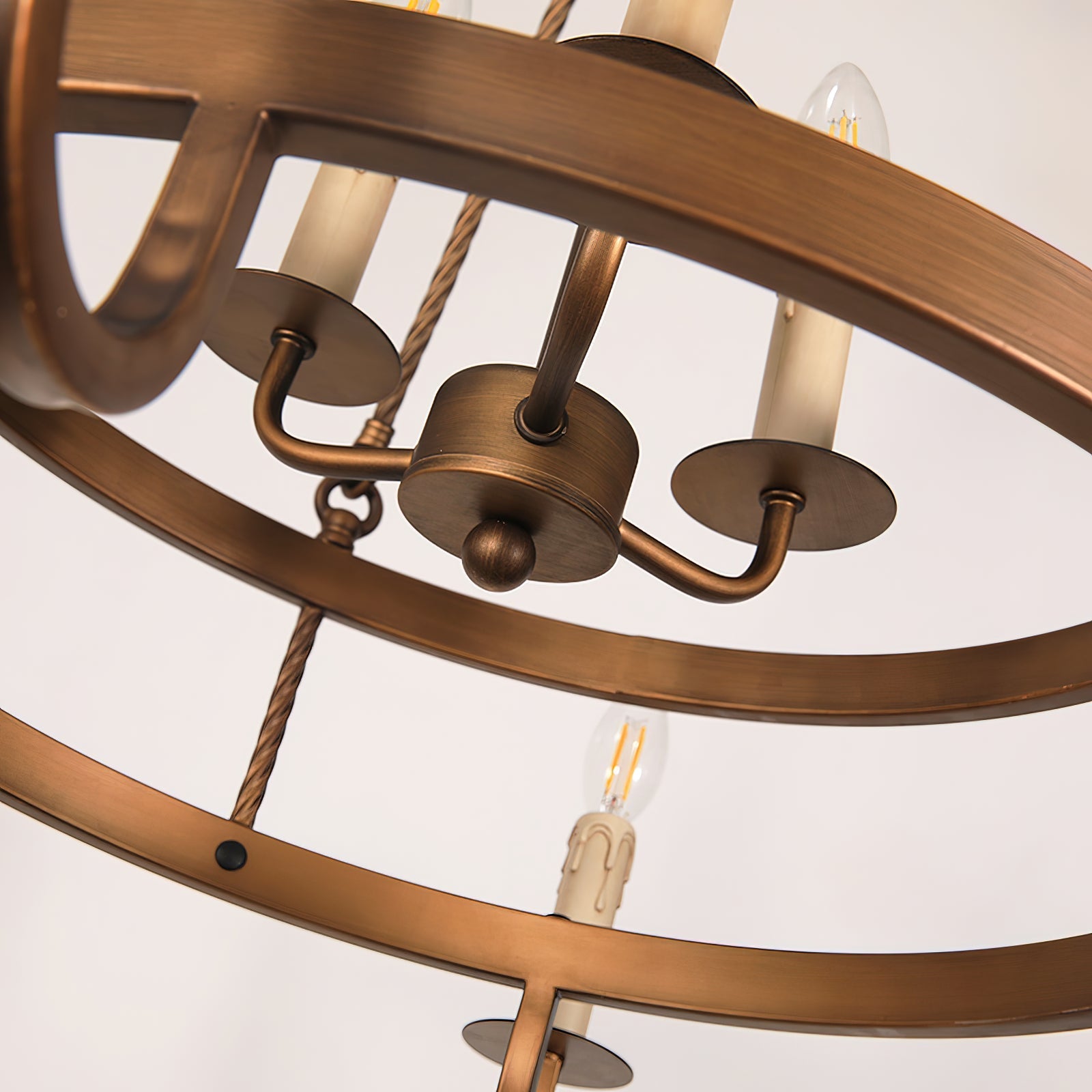 Woven Classic Wagon Wheel Plastic Chandelier - Lamp Copper